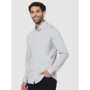 Grey Solid Regular Fit Cotton Casual Shirt (BAPIK)