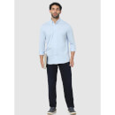 Blue Solid Regular Fit Cotton Casual Shirt (BAPIK)