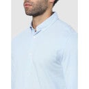 Blue Solid Regular Fit Cotton Casual Shirt (BAPIK)