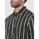 Charcoal-Grey Vertical-Stripes Regular Fit Shirt (Various Sizes)