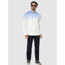 White Color-Block Regular Fit Shirt (Various Sizes)