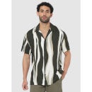 Olive Green Classic Abstract Casual Shirt (CAVISWAVE)