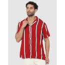 Red Classic Striped Casual Shirt (CAVISBAND2)