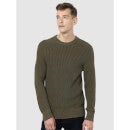 Olive Green Striped Pullover Sweater (CEROND)