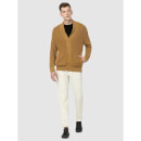 Brown Ribbed Cardigan Sweaters (CECARDIB)