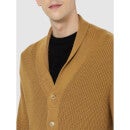 Brown Ribbed Cardigan Sweaters (CECARDIB)