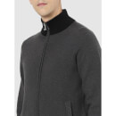 Charcoal Solid Cardigan Sweater (CEGILLOU)