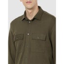 Olive Green Regular Fit Sweatshirt (CESURCHE)