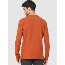 Orange Long Sleeves Round Neck Cotton T-shirt (CEFRAME)
