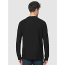 Black Long Sleeves Round Neck Cotton T-shirt (CEFRAME)
