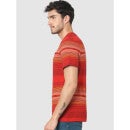 Red Striped Cotton T-shirt (CECADEMY)