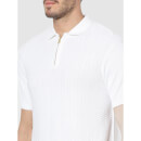 White Polo Collar Cotton T-shirt (CEJACKIN)