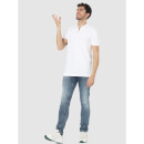 White Polo Collar Cotton T-shirt (CEJACKIN)