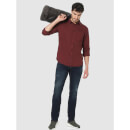 Men's Maroon Solid Shirt (Various Sizes)