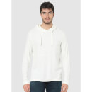 White Cotton Solid Hooded T-shirt (CEHOOD1)