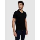 Men's Black Solid Polo T-Shirts (Various Sizes)
