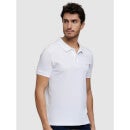 White Polo Collar Slim Fit Cotton T-shirt (ECTEONE)