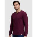 Men's Burgundy Solid T-Shirts (Various Sizes)