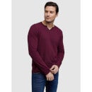 Men's Burgundy Solid T-Shirts (Various Sizes)