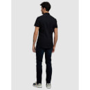 Black Solid Cotton Straight Slim Fit Casual Shirt (CASLIM)