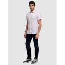 Pink Solid Cotton Straight Slim Fit Casual Shirt (CASLIM)