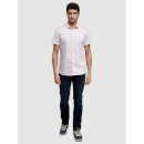 Pink Solid Cotton Straight Slim Fit Casual Shirt (CASLIM)