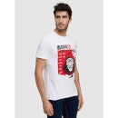 Money Heist - White Graphic Printed Cotton T-shirt (LBEMHK06)