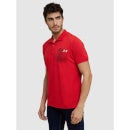 Money Heist - Red Printed Polo Collar Cotton T-shirt (LBEMHKP1)