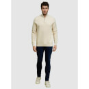 Off White Solid Cotton Long Sleeves Pullover Sweater (CEHALFY)