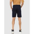 Navy Blue Solid Regular Fit Sports Shorts (BOKNOT)