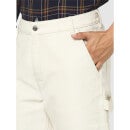 Cream Solid Regular Fit Trousers (Various Sizes)