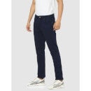 Navy Blue Solid Cotton Stretchable Jeans (COIND)