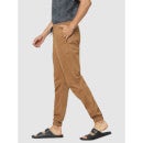 Tan Classic Regular Fit Joggers Trousers (VOYAGE)