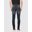 Navy Blue Slim Fit Mildly Distressed Light Fade Stretchable Jeans (VOENTRY3I)