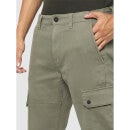 Olive Green Classic Regular Fit Solid Joggers Trousers (SOLYTEI)