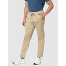 Beige Green Pleated Cotton Chinos Trousers (COCHICROP)