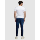 Navy Blue Cotton Jean Skinny Fit Mildly Distressed Light Fade Stretchable Jeans (COBOFLY1)