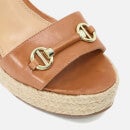 Dune Kai Gold-Toned Leather Wedged Sandals - UK 6