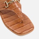 Dune Lexley Croc Print Toe Post Leather Sandals - UK 3