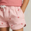 Polo Ralph Lauren Girls' Embroidered Cotton-Twill Shorts