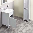 Bathstore Savoy 600mm Floorstanding Vanity Unit and Basin, Marble Worktop - Light Grey