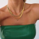 Luv AJ Bargot Plated Brass and Crystal Stud Necklace