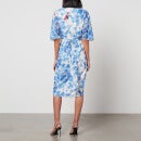 Hope & Ivy Heidi Floral-Printed Chiffon Wrap Midi Dress - UK 8