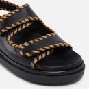 ALOHAS Women's Barrel Embroidered Leather Sandals - UK 3.5