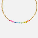 Anni Lu Golden Rainbow Glass Bead and Shell Bracelet