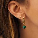 Estella Bartlett Elongated Gold-Plated Square Hoop With Malachite Drop