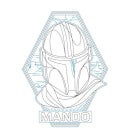 Star Wars The Mandalorian Mando Line Art Badge Hoodie - White