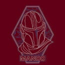 Star Wars The Mandalorian Mando Line Art Badge Hoodie - Burgundy