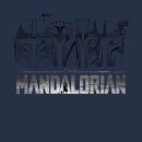 Star Wars The Mandalorian Helmets Line Art - Light Base Hoodie - Navy