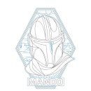 Star Wars The Mandalorian Mando Line Art Badge Women's T-Shirt - White